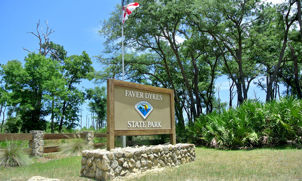 FLAGLER FL, Faver Dykes State Park, ENTRANCE sign