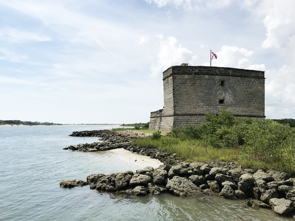 Flagler FL, Fort Matanzas National Monument on waterway approaching fort
