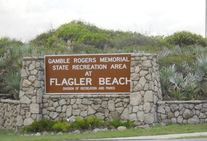 flagler fl, gamble rogers state park entrance sign