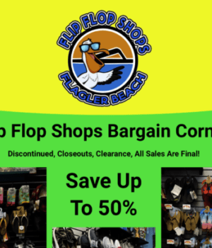 flagler fl, flip flop shops specials, bargain corner